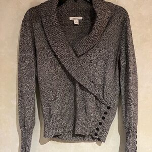 dressbarn Charcoal Buttoned Cardigan